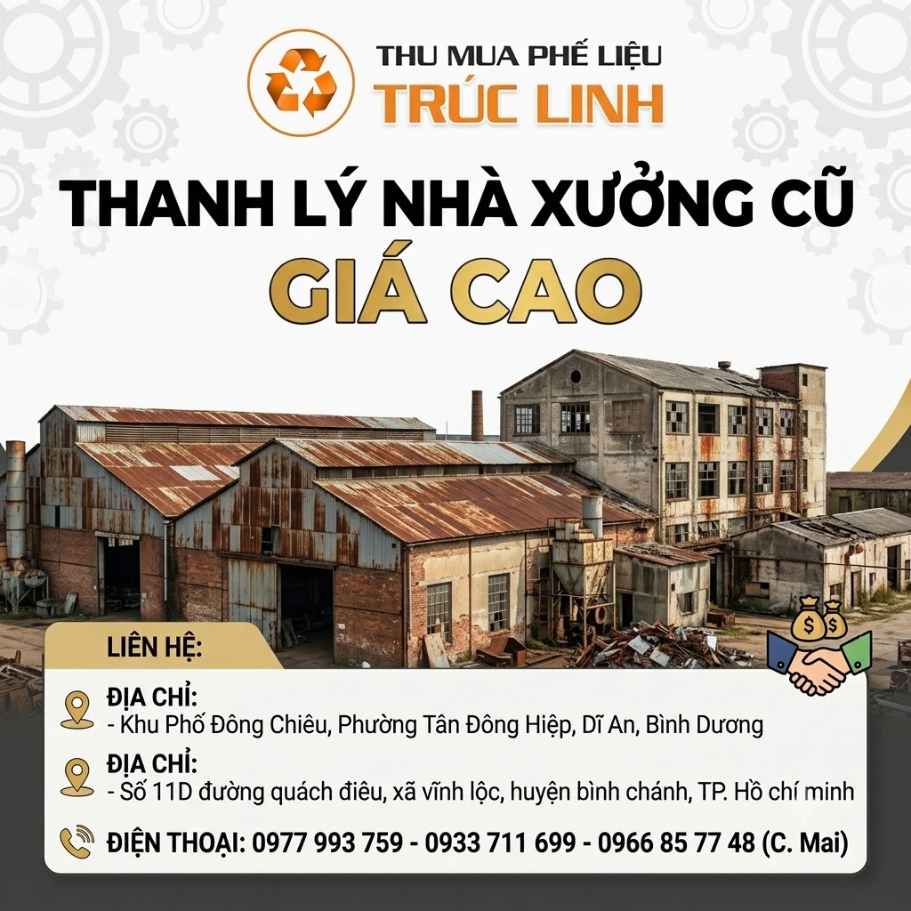 Thanh lý nhà xưởng cũ giá cao
