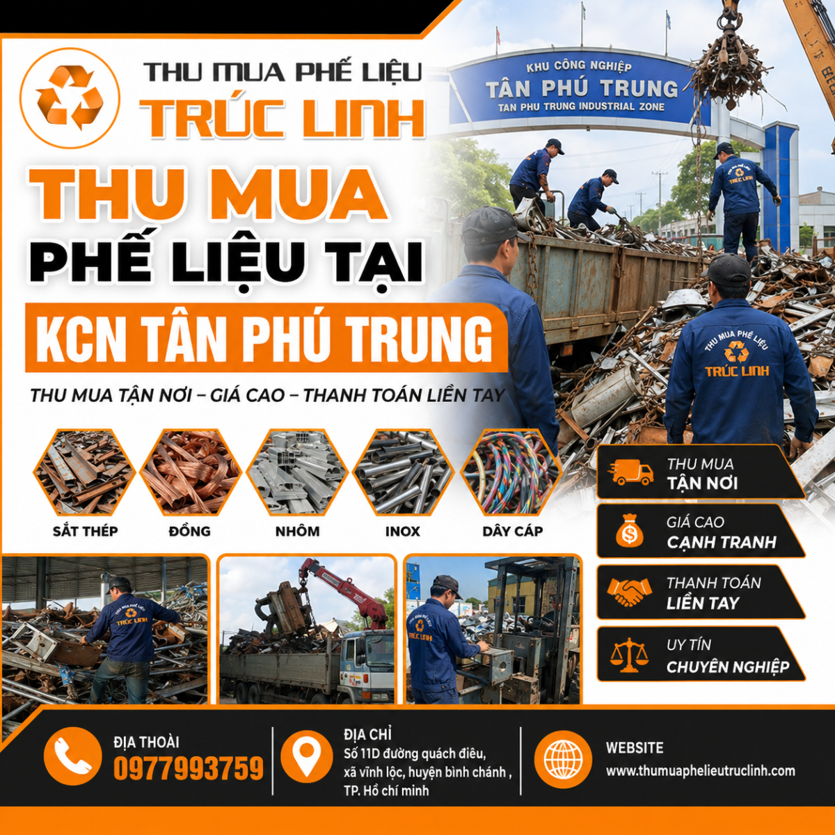 thu mua phế liệu tại KCN tân phú trung
